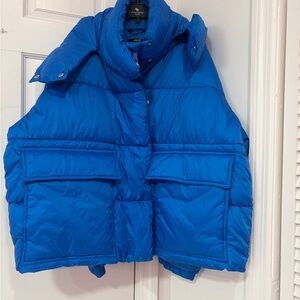 Aqua Electric Blue Puffer Vest